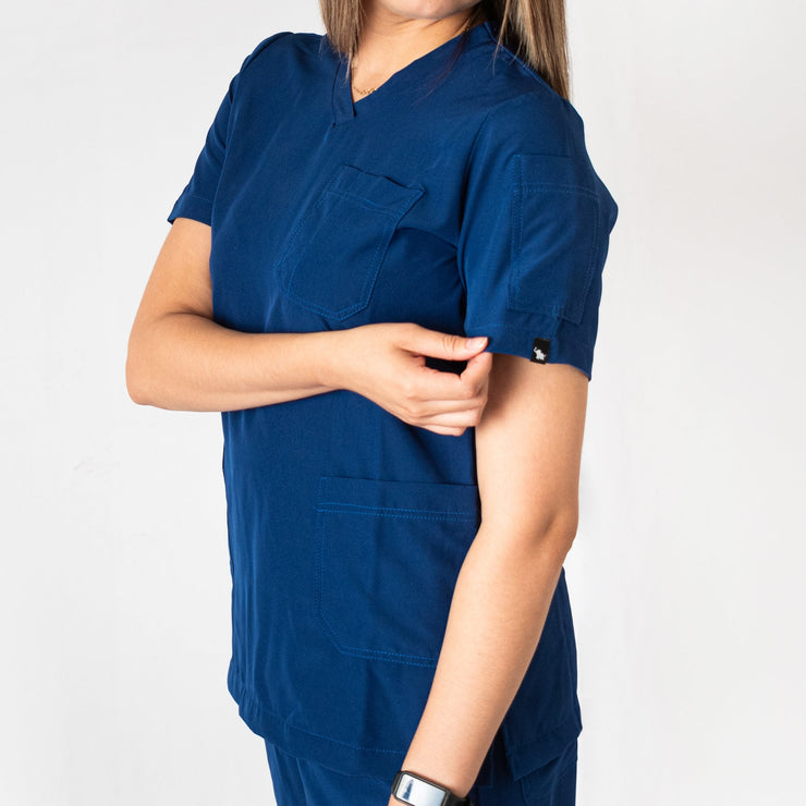 SCRUB ANTIFLUIDOS AZUL REY DAMA