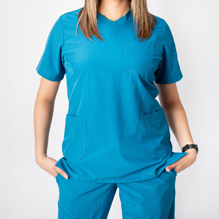 SCRUB ANTIFLUIDOS AZUL PIZARRA DAMA