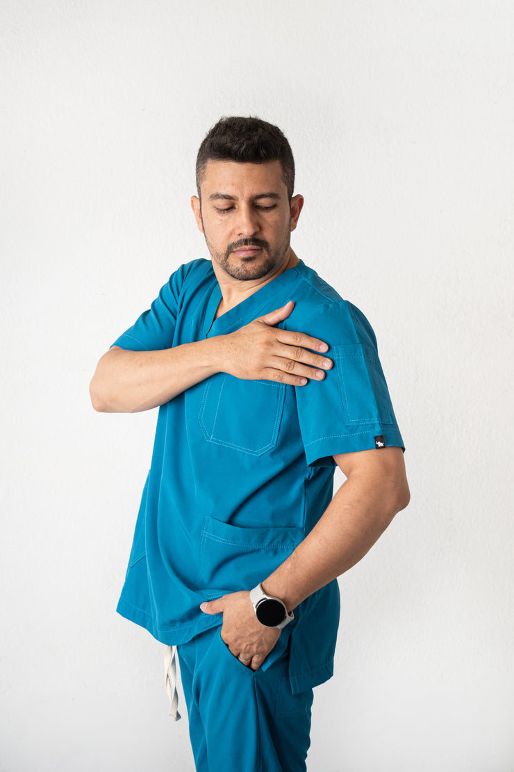 SCRUB ANTIFLUIDOS AZUL PIZARRA HOMBRE
