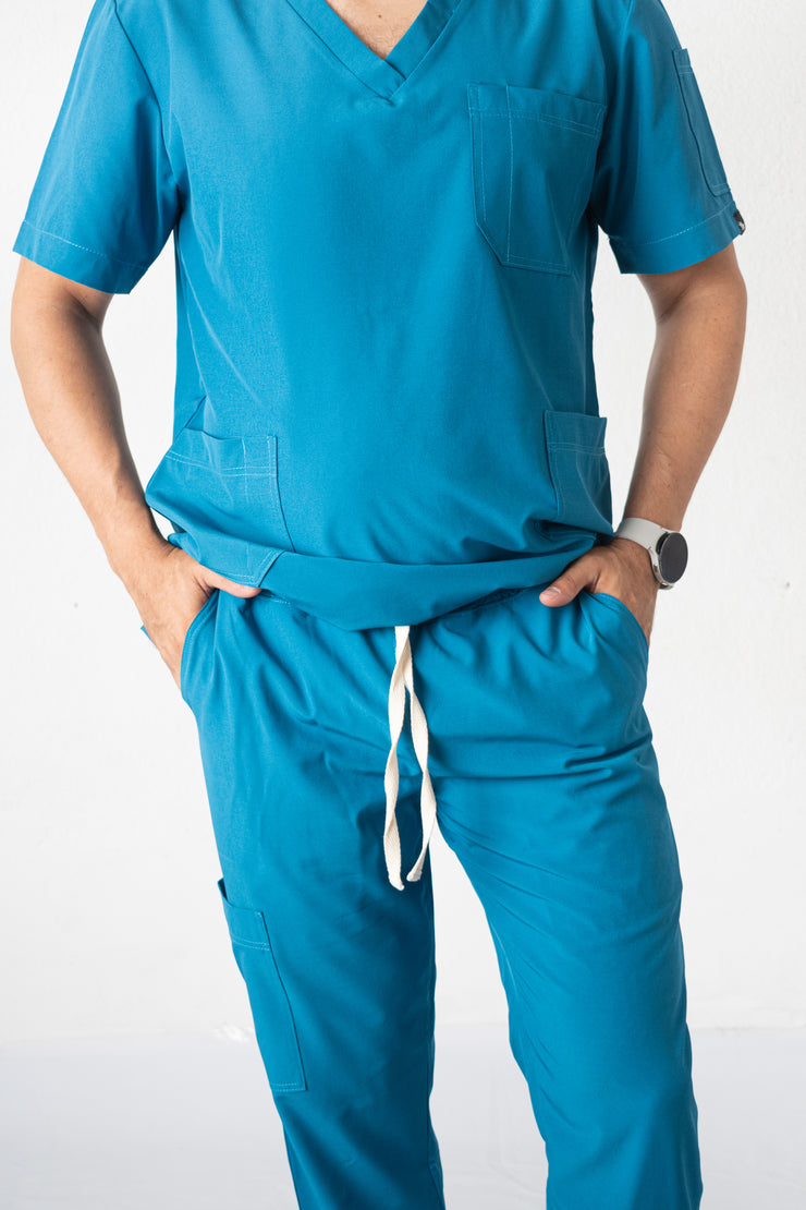 SCRUB ANTIFLUIDOS AZUL PIZARRA HOMBRE