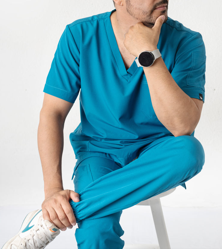SCRUB ANTIFLUIDOS AZUL PIZARRA HOMBRE